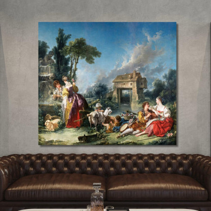 La Fontana Dell'Amore François Boucher fbc92 quadro stampato su tela