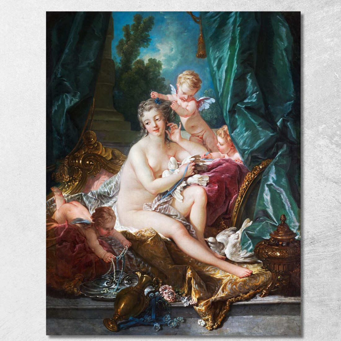 La Toilette Di Venere François Boucher fbc103 quadro stampato su tela La Toilette Di Venere François Boucher fbc103 quadro stampato su tela