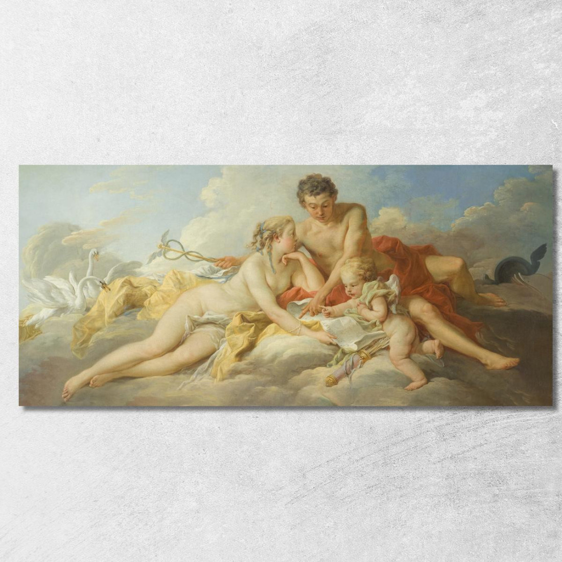 Venere E Mercurio Istruiscono Cupido François Boucher fbc107 quadro stampato su tela Venere E Mercurio Istruiscono Cupido François Boucher fbc107 quadro stampato su tela