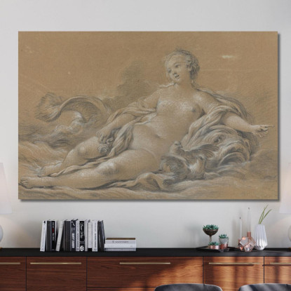 Venere Sdraiata Su Un Delfino François Boucher fbc110 quadro stampato su tela