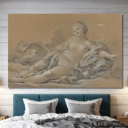 Venere Sdraiata Su Un Delfino François Boucher fbc110 quadro stampato su tela