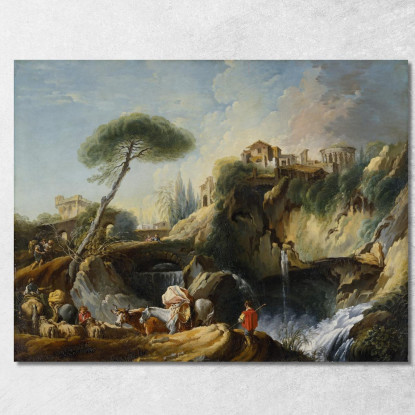 Veduta Di Tivoli Con Il Tempio Di Vesta François Boucher fbc111 quadro stampato su tela