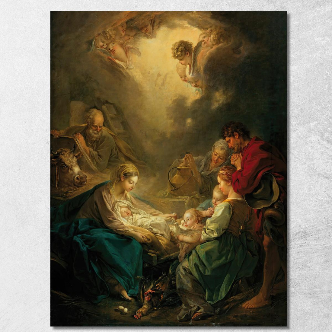 Vergine Che Assiste Il Cristo Bambino Dormiente François Boucher fbc113 quadro stampato su tela Vergine Che Assiste Il Cristo Bambino Dormiente François Boucher fbc113 quadro stampato su tela