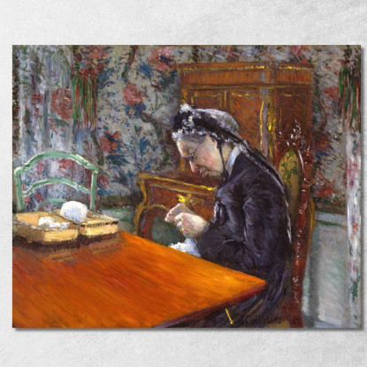 Mademoiselle Boissière Maglia Gustave Caillebotte gcl17 quadro stampato su tela