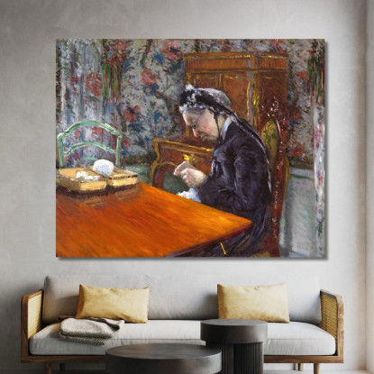 Mademoiselle Boissière Maglia Gustave Caillebotte gcl17 quadro stampato su tela