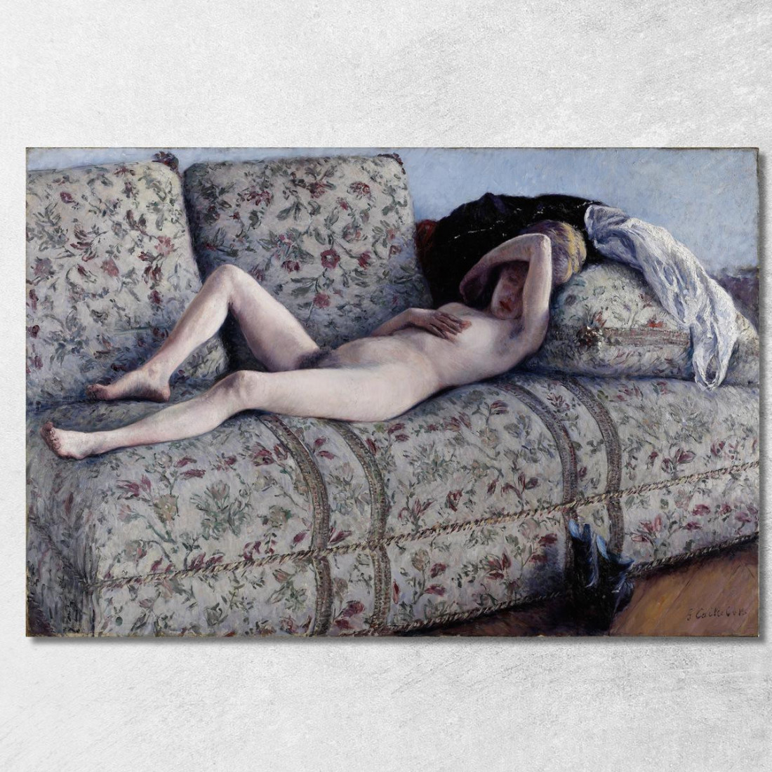 Nudo Su Un Divano Gustave Caillebotte gcl20 quadro stampato su tela Nudo Su Un Divano Gustave Caillebotte gcl20 quadro stampato su tela