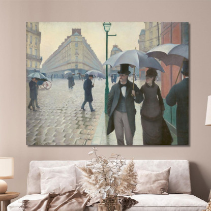 Parigi Street Giorno Di Pioggia Gustave Caillebotte gcl21 quadro stampato su tela