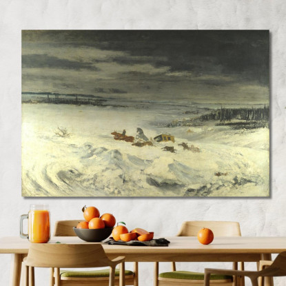 La Diligenza Nella Neve Gustave Courbet cg4 quadro stampato su tela