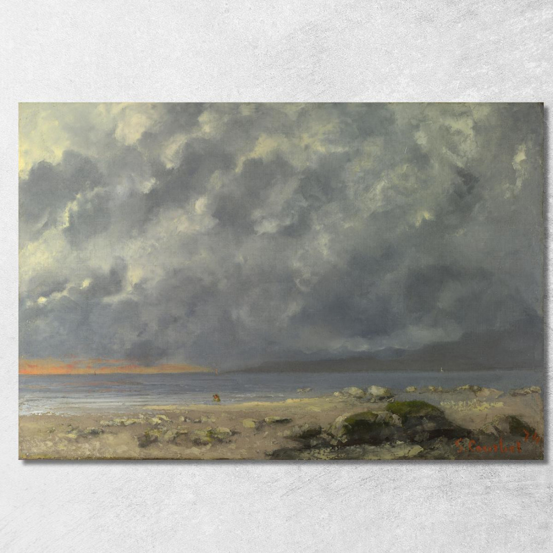 Scene Di Spiaggia Gustave Courbet cg12 quadro stampato su tela Scene Di Spiaggia Gustave Courbet cg12 quadro stampato su tela