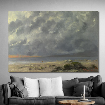 Scene Di Spiaggia Gustave Courbet cg12 quadro stampato su tela