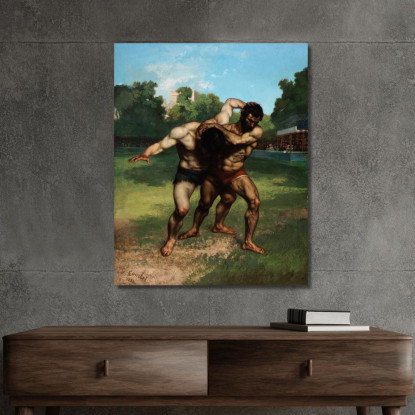 I Lottatori Gustave Courbet cg20 quadro stampato su tela