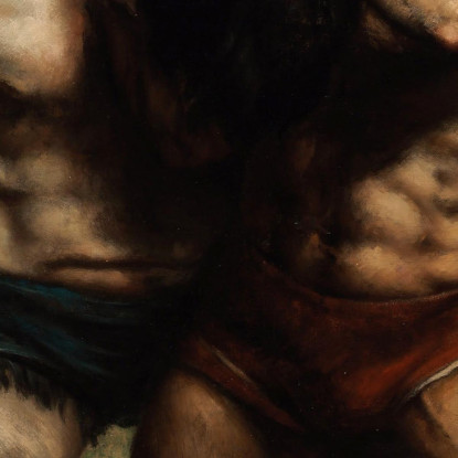 I Lottatori Gustave Courbet cg20 quadro stampato su tela