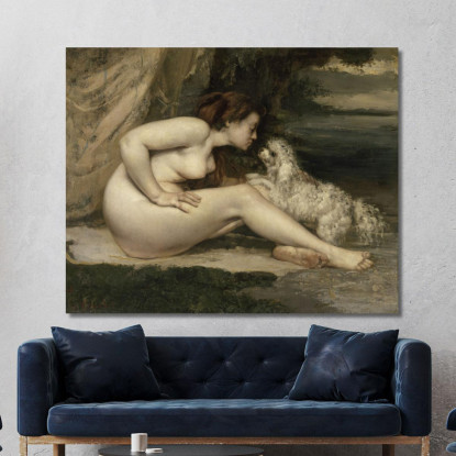 Donna Nuda Con Un Cane Gustave Courbet cg23 quadro stampato su tela
