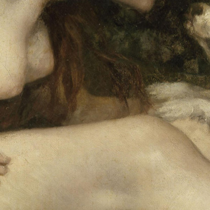 Donna Nuda Con Un Cane Gustave Courbet cg23 quadro stampato su tela