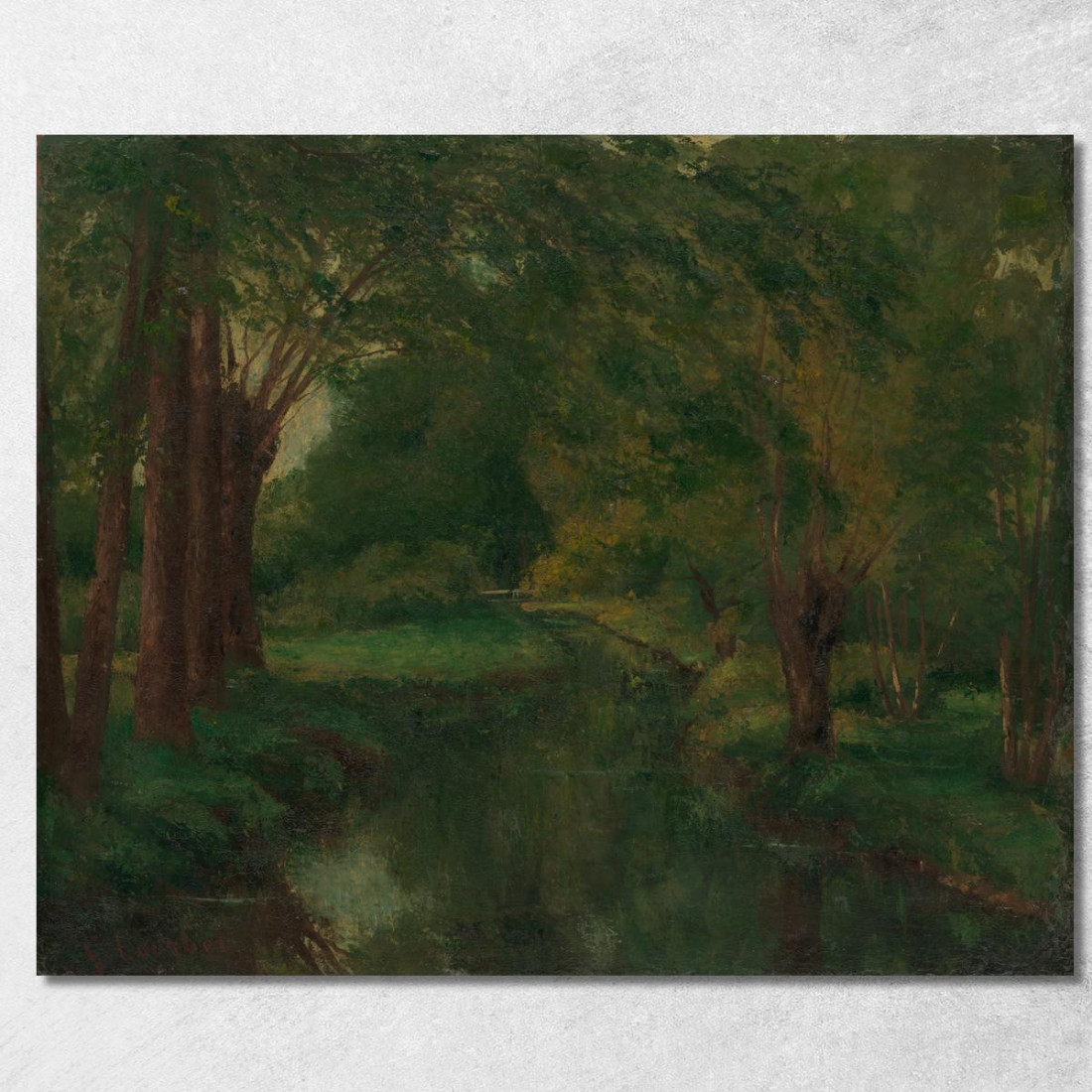 Un Ruscello In Una Radura Gustave Courbet cg27 quadro stampato su tela Un Ruscello In Una Radura Gustave Courbet cg27 quadro stampato su tela