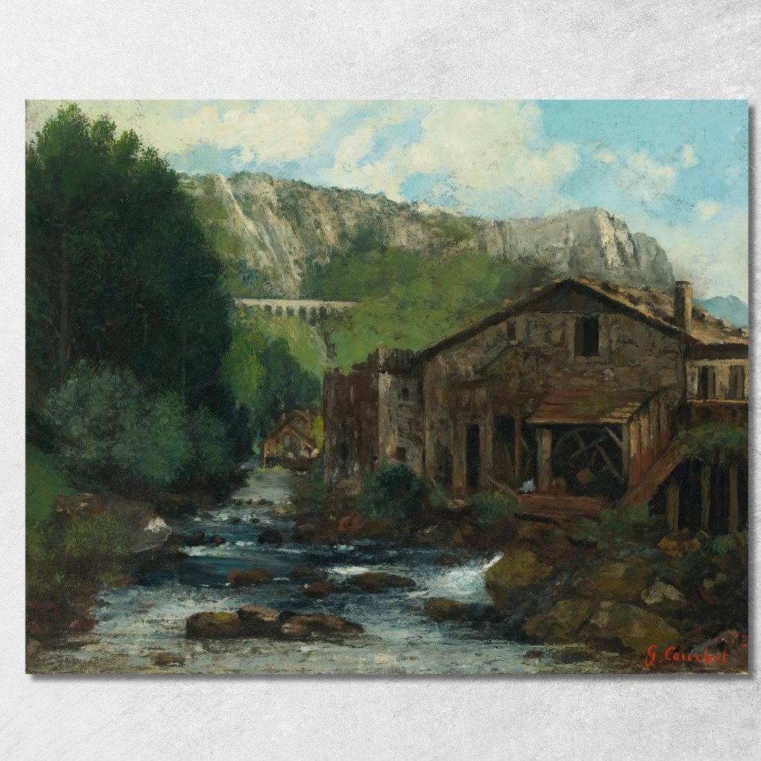 Un Mulino In Un Paesaggio Roccioso Gustave Courbet cg29 quadro stampato su tela Un Mulino In Un Paesaggio Roccioso Gustave Courbet cg29 quadro stampato su tela