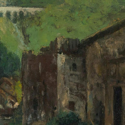Un Mulino In Un Paesaggio Roccioso Gustave Courbet cg29 quadro stampato su tela