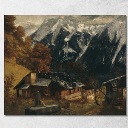 Una Scena Alpina Gustave Courbet cg34 quadro stampato su tela