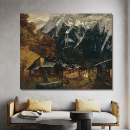 Una Scena Alpina Gustave Courbet cg34 quadro stampato su tela