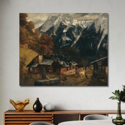 Una Scena Alpina Gustave Courbet cg34 quadro stampato su tela