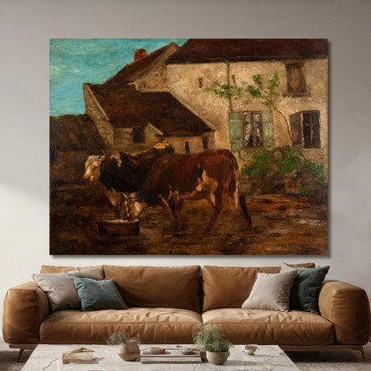 All'Abbeveratoio Gustave Courbet cg35 quadro stampato su tela