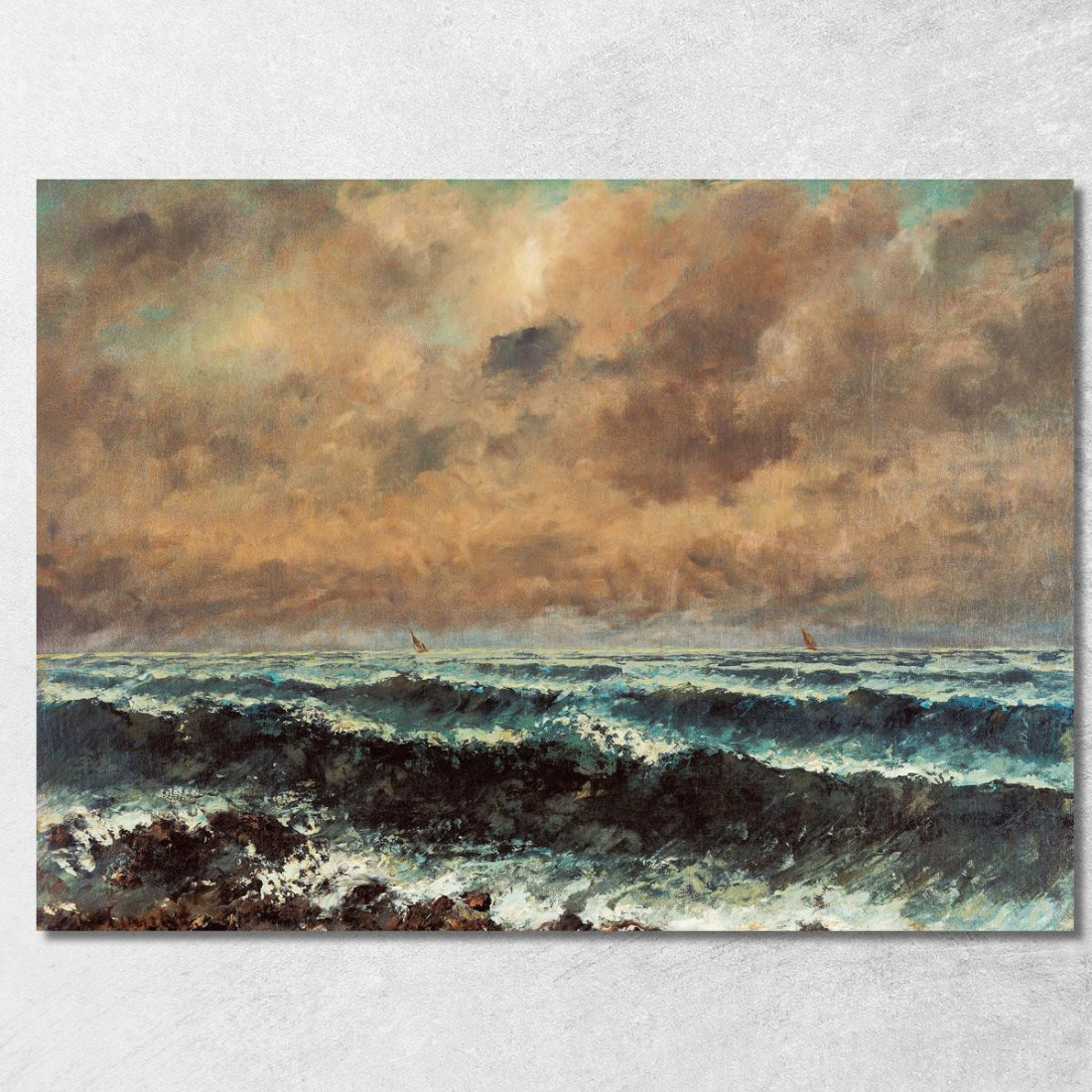 Mare D'Autunno Gustave Courbet cg37 quadro stampato su tela Mare D'Autunno Gustave Courbet cg37 quadro stampato su tela