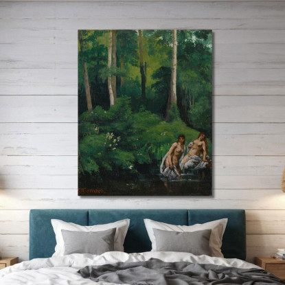 Bagnanti Nella Foresta Gustave Courbet cg38 quadro stampato su tela