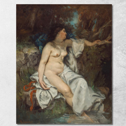 Bagnante Che Dorme Vicino A Un Ruscello Gustave Courbet cg39 quadro stampato su tela