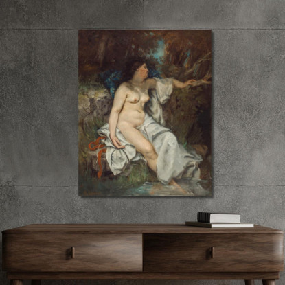 Bagnante Che Dorme Vicino A Un Ruscello Gustave Courbet cg39 quadro stampato su tela