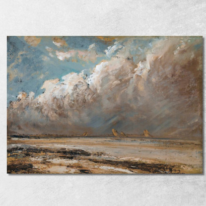 Spiaggia In Normandia 2 Gustave Courbet cg40 quadro stampato su tela