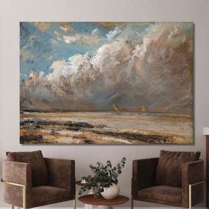 Spiaggia In Normandia 2 Gustave Courbet cg40 quadro stampato su tela