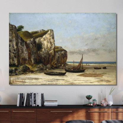 Spiaggia In Normandia Gustave Courbet cg41 quadro stampato su tela
