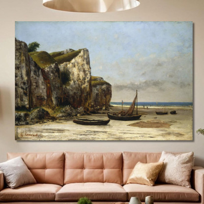 Spiaggia In Normandia Gustave Courbet cg41 quadro stampato su tela