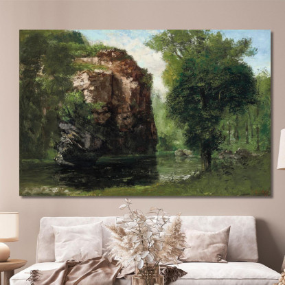 Bordi Della Loue Con Rocce A Sinistra Gustave Courbet cg45 quadro stampato su tela