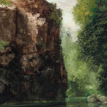 Bordi Della Loue Con Rocce A Sinistra Gustave Courbet cg45 quadro stampato su tela