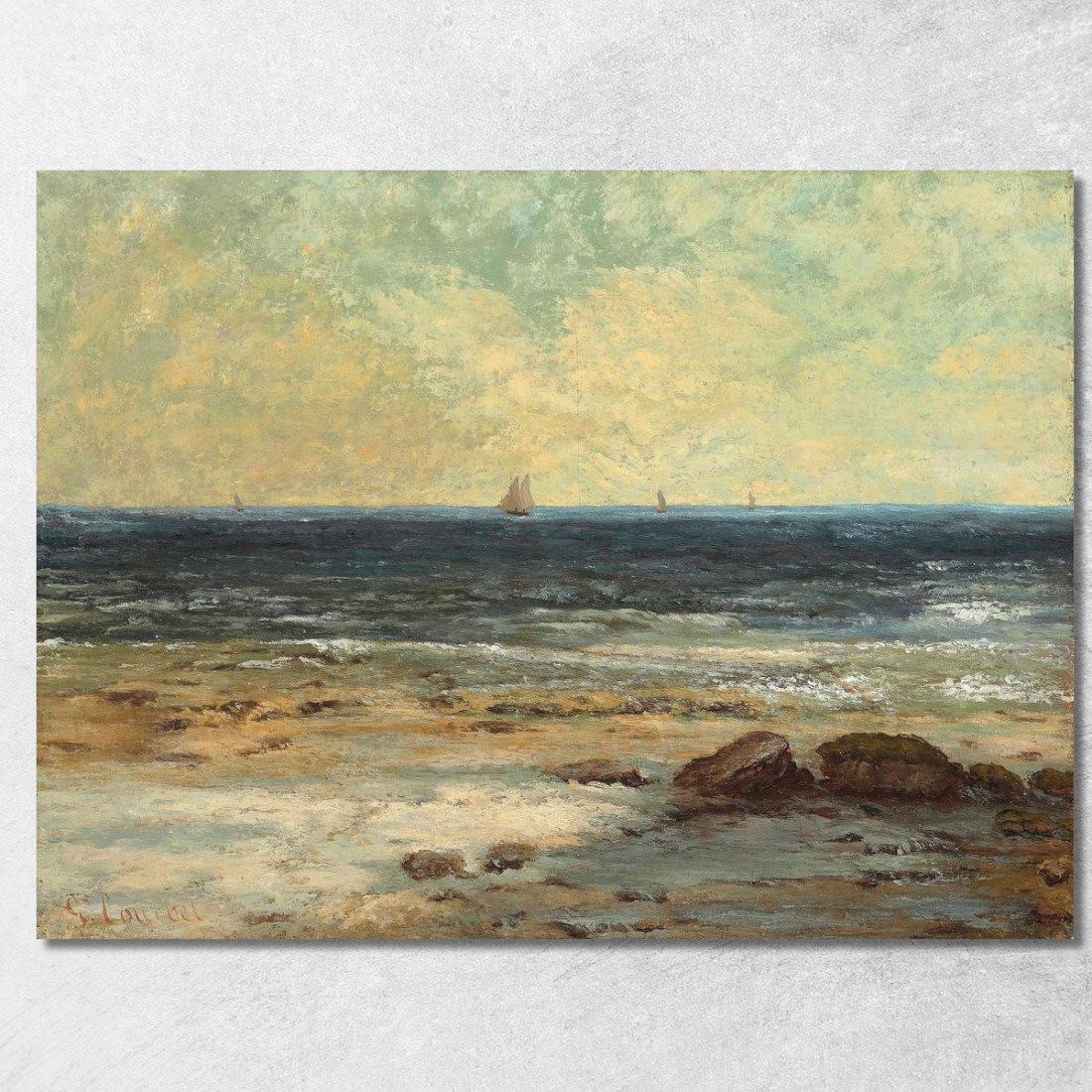 Palavas Mare Gustave Courbet cg46 quadro stampato su tela Palavas Mare Gustave Courbet cg46 quadro stampato su tela