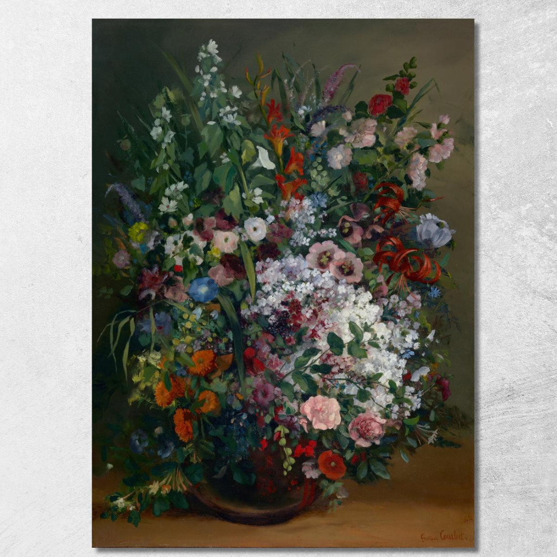 Mazzo Di Fiori In Un Vaso Gustave Courbet cg49 quadro stampato su tela Mazzo Di Fiori In Un Vaso Gustave Courbet cg49 quadro stampato su tela