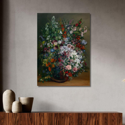 Mazzo Di Fiori In Un Vaso Gustave Courbet cg49 quadro stampato su tela