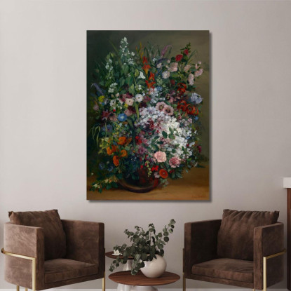 Mazzo Di Fiori In Un Vaso Gustave Courbet cg49 quadro stampato su tela
