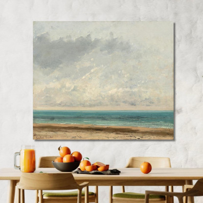 Mare Calmo Gustave Courbet cg52 quadro stampato su tela