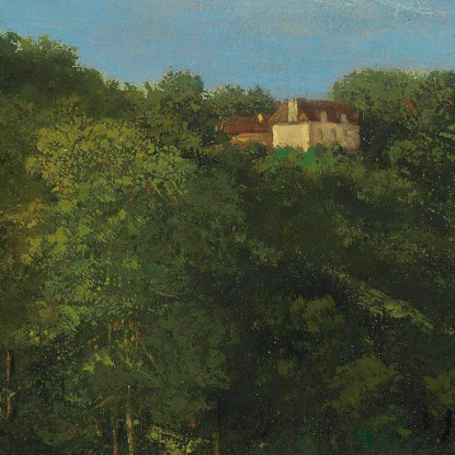 Castello Vicino Al Fiume Gustave Courbet cg55 quadro stampato su tela