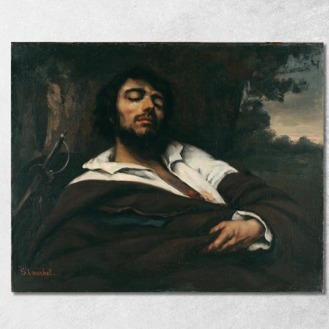 L'Uomo Ferito Gustave Courbet cg61 quadro stampato su tela L'Uomo Ferito Gustave Courbet cg61 quadro stampato su tela