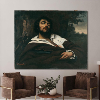 L'Uomo Ferito Gustave Courbet cg61 quadro stampato su tela
