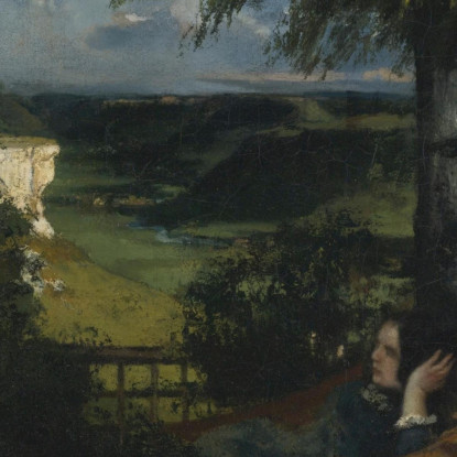 Donna Su Un'Amaca Gustave Courbet cg70 quadro stampato su tela