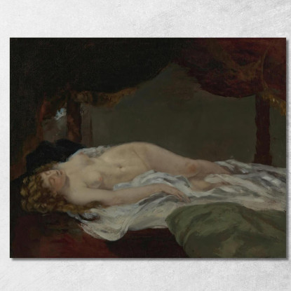 Donna Addormentata Gustave Courbet cg71 quadro stampato su tela