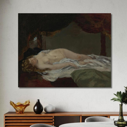 Donna Addormentata Gustave Courbet cg71 quadro stampato su tela