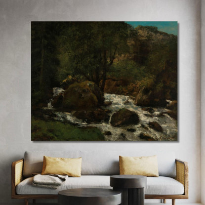 Ruscello Della Foresta Giura Gustave Courbet cg72 quadro stampato su tela