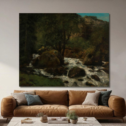 Ruscello Della Foresta Giura Gustave Courbet cg72 quadro stampato su tela