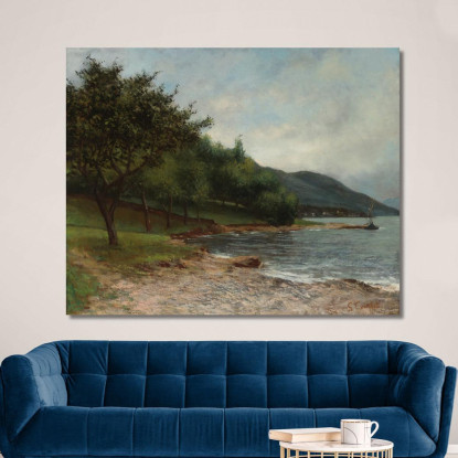 La Riva Del Lago Di Ginevra Gustave Courbet cg86 quadro stampato su tela