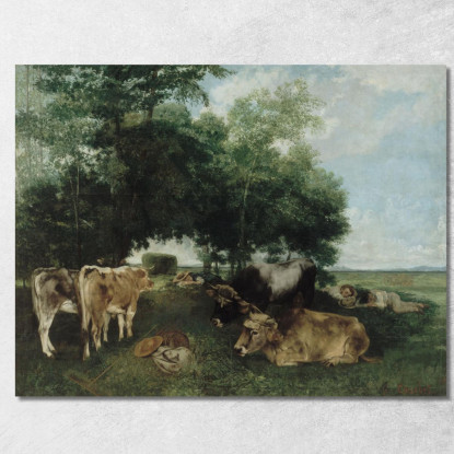 Un Pisolino Durante La Stagione Del Fieno Gustave Courbet cg87 quadro stampato su tela